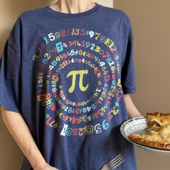 Blue Pi Spiral Math T-shirt - Picture 2 of 5